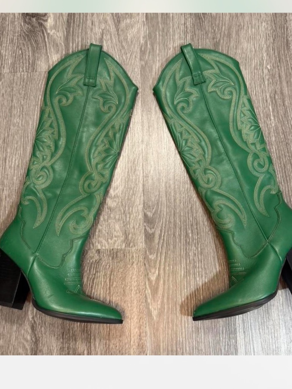 Steve Madden Green Western Knee-High Boots